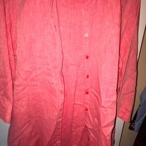 Chico's Women’s Size 1 (US Size M) Pink Button Down Shirt